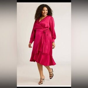 Sofia by Sofia Vergara Faux Wrap Dress with Ruffle Trim Skirt